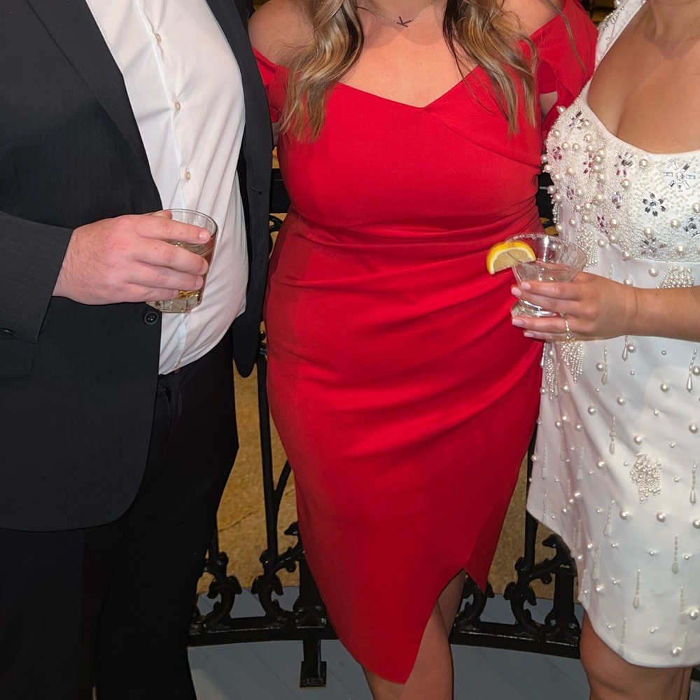 ASOS Curve Red Midi Dress